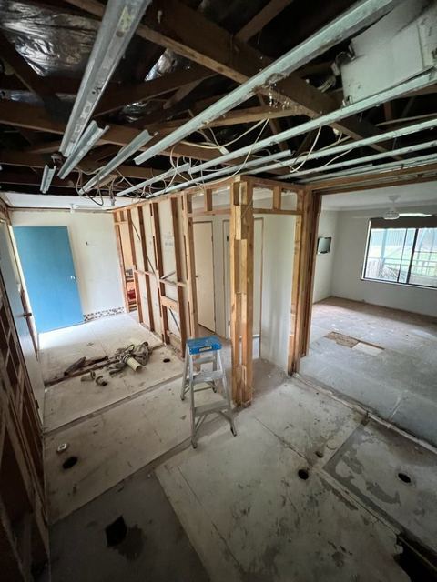 New timber wall frames inside a house